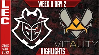 G2 vs VIT Highlights | LEC Spring 2022 W8D2 | G2 Esports vs Team Vitality