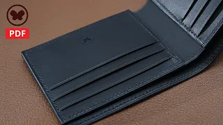 038 Making a leather Bifold Wallet (free PDF Pattern): 가죽 반지갑이 만들어 지는 과정 [무료 패턴] DIY