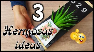 3 LINDAS IDEAS PARA DECORAR EL HOGAR - Manualidades con reciclaje - Crafts to decorate the home