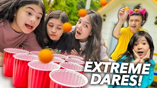 SIBLINGS DARE PONG!! (Mayonnaise Toothbrush haha!) | Ranz and niana