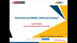#OSCE: ADJUDICACIONES SIMPLIFICADAS - LEY N° 30225 "LEY DE CONTRATACIONES DEL ESTADO".