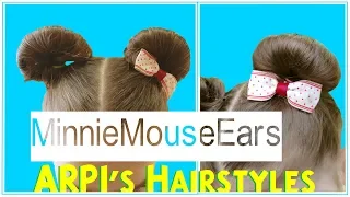 MINNIE MOUSE HAIR BUNS 👌 MINNIE MOUSE EARS HAIRSTYLE - For Short Hair