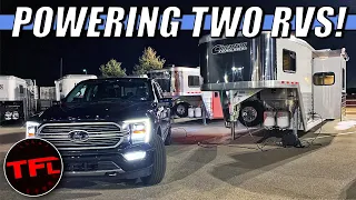 Forget The Generators: The 2021 Ford F-150 Hybrid Can Power Your RV AND Your Neighbor's RV!