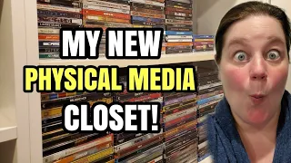 I NOW HAVE A PHYSICAL MEDIA CLOSET!!! | Movie Room Tour