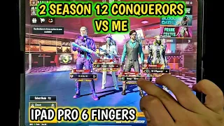 2 SEASON 12 CONQUERORS VS ME - 1 VS 2 TDM CHALLENGE | IPAD PRO PUBG HANDCAM | 6-FINGERS CLAW NO GYRO