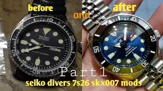 Restoration and modification of a seiko divers watch 7s26 SKX007 (part1)
