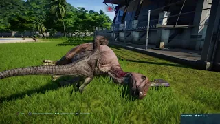 Jurassic World Evolution: Velociraptor pack vs Tsintaosaurus herd