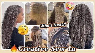 Sew In Tutorial: Half Curly Weave w/ Mix Highlight Color | No Cap | Protectively Style Ft.@UlaHair