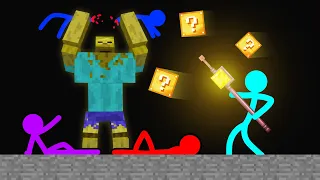 Stickman VS Minecraft: Lucky Block Attack - AVM Shorts Animation