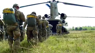 Paratroopers Airborne Operation - CH-47 Chinook Helicopter