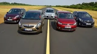 Renault Grand Scenic vs. Opel Zafira vs. Ford Grand C-Max vs. VW Touran vs. Kia Carens