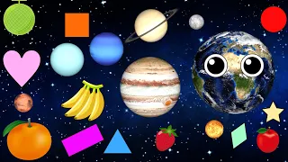 Planet Games & Names　fruit and shape　Solar System Comparison　For Baby kids
