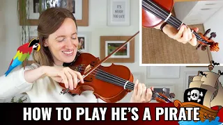 How to play He's a Pirate (Pirates of the Caribbean) | Easy Beginner Song | Violin Tutorial