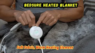 Bedsure Heated Blanket Electric Blanket - Soft Flannel Electric Throw