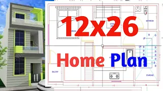 12x26 home design, Indian house plants, Small house Plans