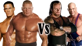 John Cena & Brock Lesnar VS Undertaker & Kurt Angle [Full Match]