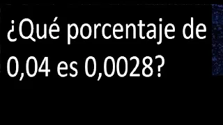 Qué porcentaje de 0,04 es 0,0028