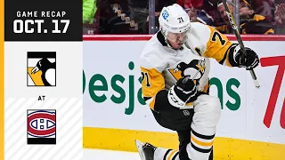 GAME RECAP: Penguins at Canadiens (10.17.22) | Evgeni Malkin Scores Twice