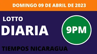Resultados | Diaria 9:00 PM Loto Nicaragua, hoy  domingo 09 de abril  2023. Tiempos  Jugá 3, Fechas