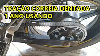 TRAÇÃO CORREIA DENTADA NA MOTO 1 ANO USANDO , VEJA NO VÍDEO