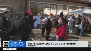 Crestline residents gather for food distribution