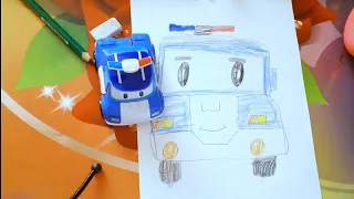 ПОЛИ РОБОКАР как нарисовать детям 6 лет/HOW TO DRAW ROBOCOR POLI/art for kids