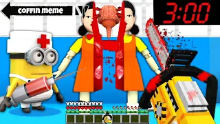WHAT'S INSIDE DOLL SQUID GAME in MINECRAFT vs MINIONS SQUID GAME GREEN LIGHT - Gameplay Movie