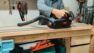 WEN cordless VS track saw ripping  a 45° bevel on 2x6.