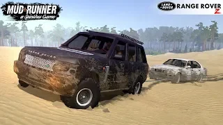 Spintires: MudRunner - RANGE ROVER Z Pulls Out A BMW Stuck In The Sand