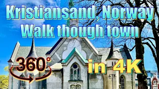 360° Walk in Kristiansand, Norway in 4K