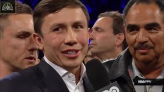 ITS ON - Gennady Golovkin enters the ring after Canelo Alvarez's win  to ANNOUNCE THE BIG ONE