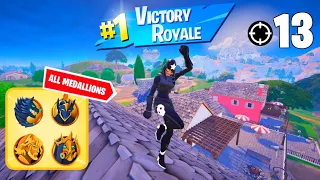 High Elimination Solo Win Gameplay | ALL MEDALLIONS | Fortnite Chapter 5 Season 2 Zero Builds