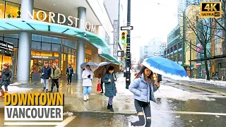 🇨🇦 4K  Extreme Winter! ⛈️⛈️⛈️  Heavy Rain After Heavy Snowfall in Vancouver!!! December 24 2022.