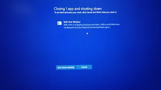 Closing 1 App and Shuting down Task host widows error after restart or shutdown