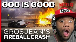 CAR ENTHUSIAST FIRST TIME REACTING TO Grosjean's Insane Fireball Crash | Formula 1: Drive To Survive