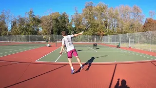 Tennis, Use the Open Stance One-handed backhand to hit the fast wide & deep ball #onehandedbackhand