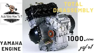 Total disassembly of the YAMAHA YZF R1 1000.ccm engine ,Komplette Demontage des Motors ,Volledige,4K