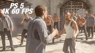 Uncharted 4 PS5 4k 60FPS -Prison Fight