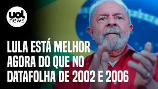 Lula está melhor agora do que no Datafolha de 2002 e 2006; veja números