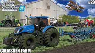 PLOUGHING with NH T7.315HD and Selling GRASS Bales, Feeding animals│Calsmden Farm│FS 22│Timelapse 23