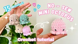 EASY beginner friendly crochet tutorial - How to crochet a mini octopus in 15 MINUTES 🐙 (no - sew)