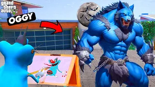 Oggy Using Magical Painting To Draw SCARY Werewolf In Gta 5! | Oggy Draw Whatever Comes To Reallife