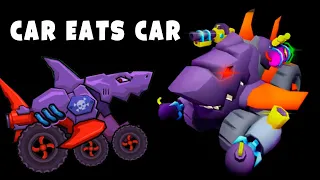 Car Eats Car 3 - АКУЛА vs МЕГАЛОДОН! Сравнение Самых Топовых Хищных Машин, гонки на выживание