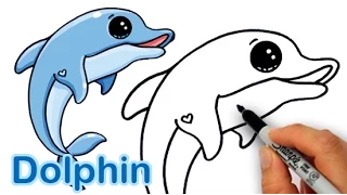 How to Draw a Cartoon Dolphin Cute and Easy