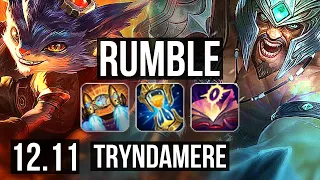 RUMBLE vs TRYNDAMERE (TOP) | 10/0/5, 1.6M mastery, 900+ games, Legendary | NA Master | 12.11