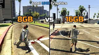 Does More Ram Improve (Intel UHD Graphics) Performance In GTA 5? | 8GB vs 16GB | 1*8GB vs 2*8GB