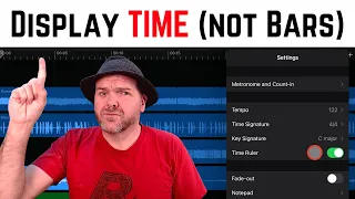Show TIME instead of BARS in GarageBand iOS (iPad/iPhone)