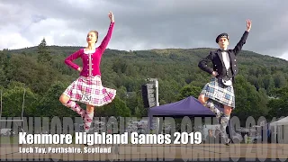 Kenmore Highland Games 2019 in Perthshire Scotland with Highland dancing and Scottish Heavy events