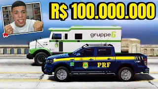 PRF RECUPERA CARRO FORTE ROUBADO COM MUITO DINHEIRO! (INCRÍVEL) - GTA 5 : MOD POLICIA