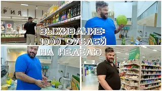 Эксперимент: ВЫЖИВАНИЕ на 1000 рублей в неделю 2023/ День 1/ Закупка продуктов и готовка